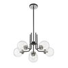 Z-Lite Parsons 6 Light Chandelier, Matte Black & Clear 477-6MB-BN